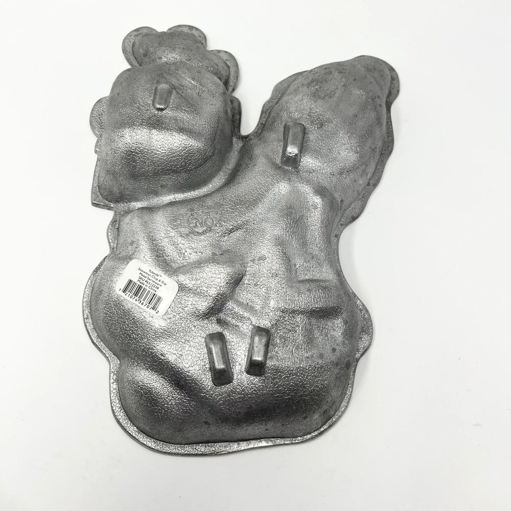 Lenox Yuletide Snowman Chip and Dip‎ Metal Holloware Serving Tray with Tray